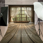 Lofaris Beige Curtain Window Bamboo Forest Scene Sweep Backdrop